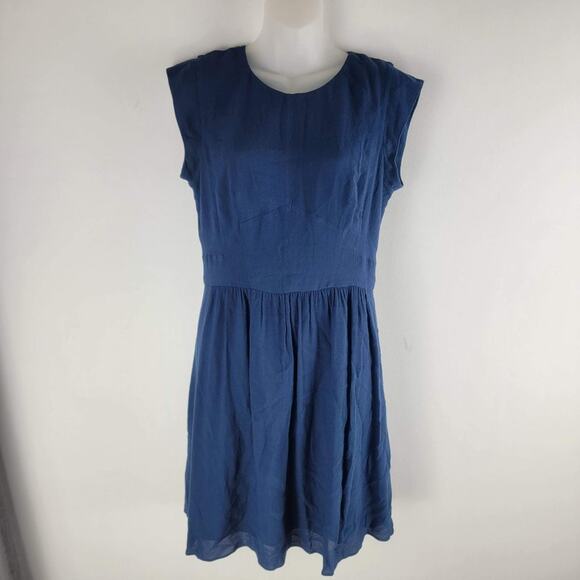 Rebecca Taylor Sleeveless Fit And Flare Dress Blue Short Size 8 - Picture 1 of 6